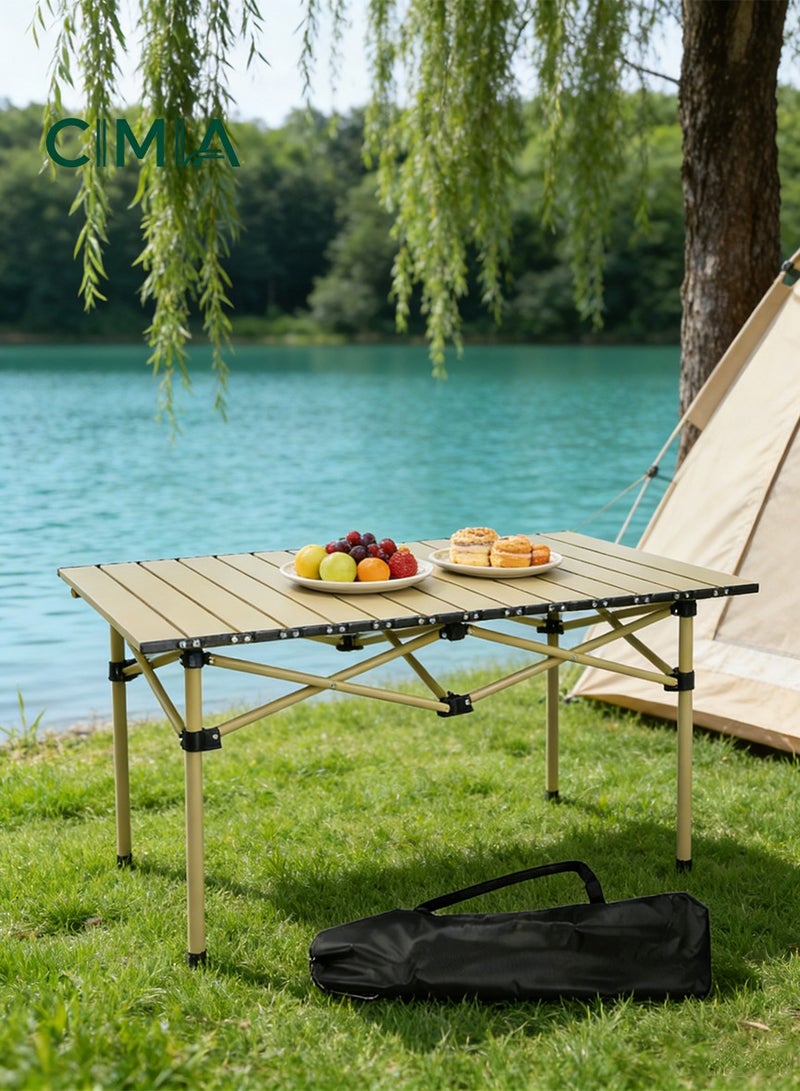 السيميا طاولة كبيرة قابلة للطي، طاولة تخييم محمولة، طاولة نزهة، طاولة ظهر مع جيب تخزين مقاوم للماء، للشواء في الهواء الطلق، الطهي، النزهات، الشاطئ، التخييم والشاطئ - Image 1